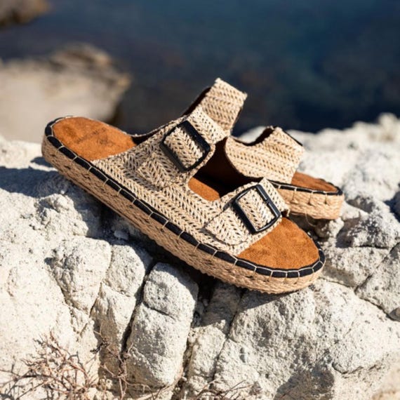 Ciabatte da uomo fatte a mano – Ciabatte etniche con doppia fibbia