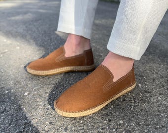 Men\'s Suede Traveler Espadrilles with Jute Sole Flat Jute Sole Espadrilles Jute Sole Shoes Manebi Men main image 4