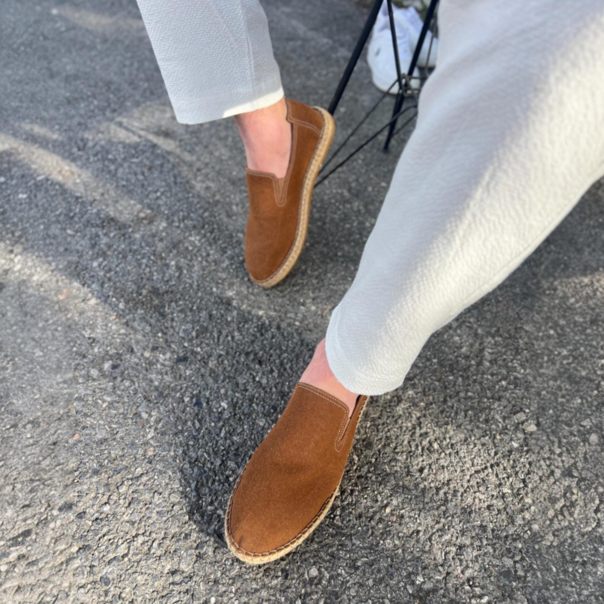 Suede Espadrille Slip-Ons in Camel Brown 14 The Dali | Iberia Brown Women main image 3