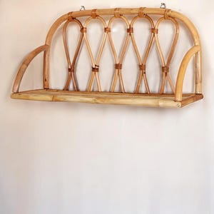 Rattan Coat Hangers Bamboo Hangers - Rattan Wall Shelf Hook Bathromm Shelf Nursery Bedroom Kitchen Kids Furnutire