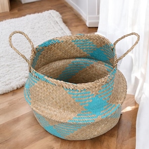 Handmade Seagrass Laundry Hamper: Collapsible Storage Basket