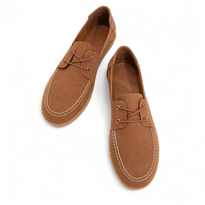 Handmade Suede Espadrille Loafers: Men&#39;s Casual Leather Moccasins