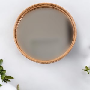 Large Rattan Mirror Rattan Furniture Oval Mirror  Boho Wall Decor Handmade Bedroom Living Room Bathroom Decor