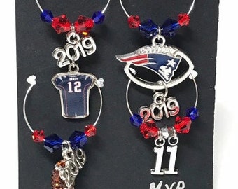 Your 2019 Super Bowl Champs! 4 PC Wine Charm Set!