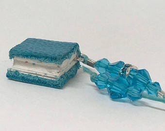 Real Super Textured Leather Aqua Adjustable Bookmark!