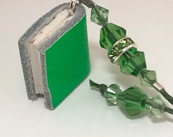 Real Leather Green Adjustable Bookmark!