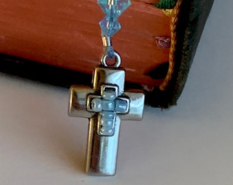 Spiritual Cross with Seed Beads Adjustable Bookmark