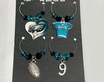 2023 Super Bowl Bound-Philadelphia Eagles Wine Charm Set!