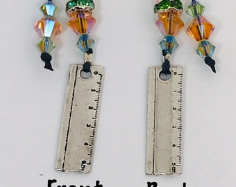 Pewter 3D Double Sided Ruler Adjustable Bookmark