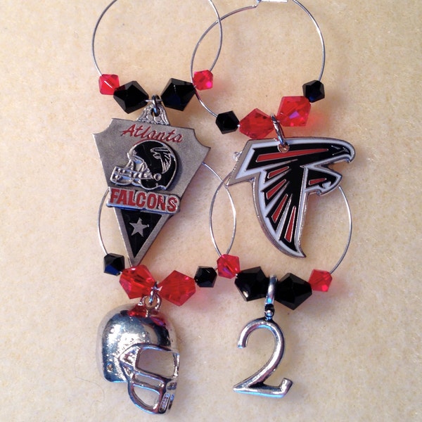 4 pc. Atlanta Falcons Wine Charm Set