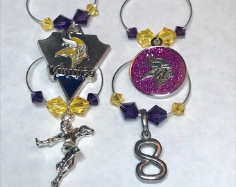 Minnesota Vikings 4PC Wine Charm Set