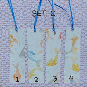 Hand-painted Fish Watercolor Bookmarks