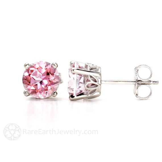 Pink topaz stud earrings deals