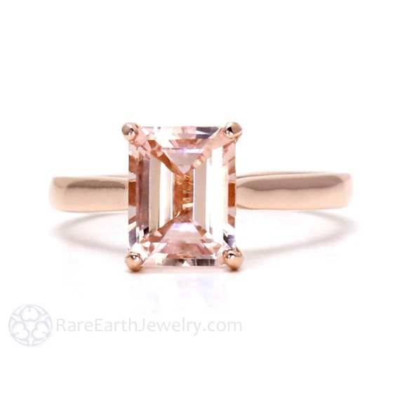 Siberian husky place of origin Rose gold emerald cut morganite engagement ring