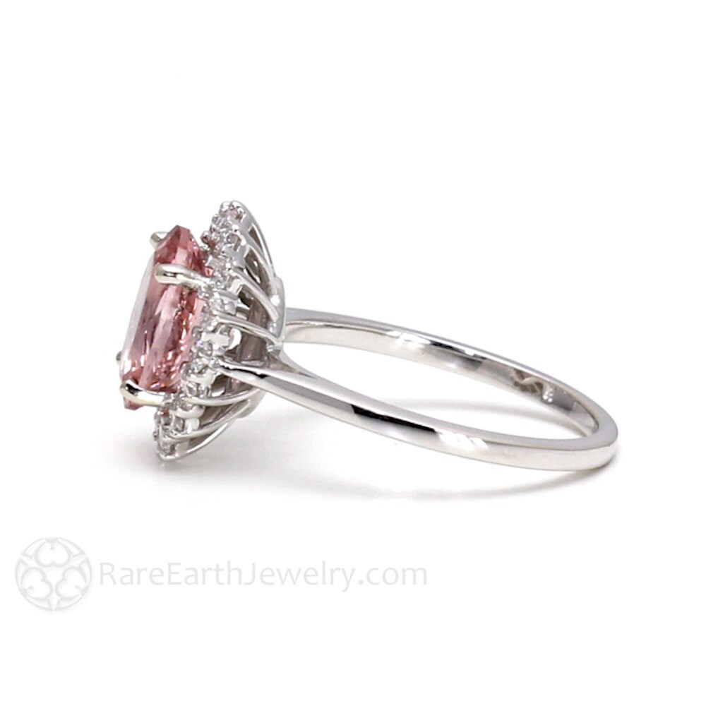 Pink Moissanite Engagement Ring Pink Moissanite Ring Platinum Etsy