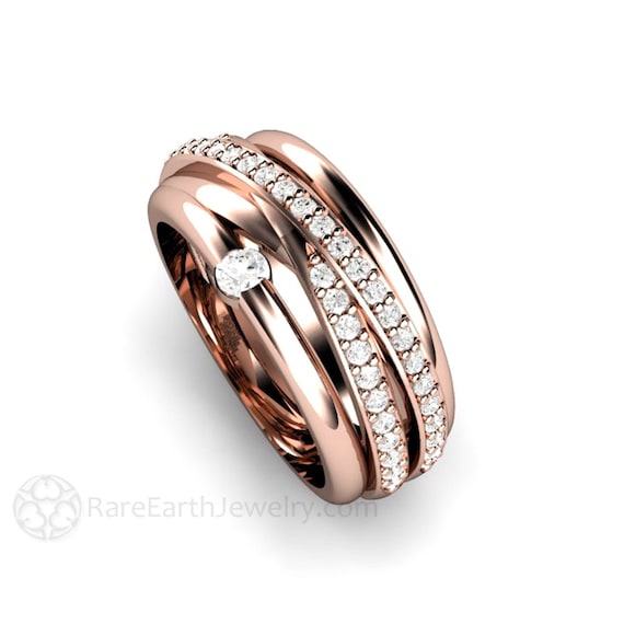 Criss cross wedding band 2024 with engagement ring