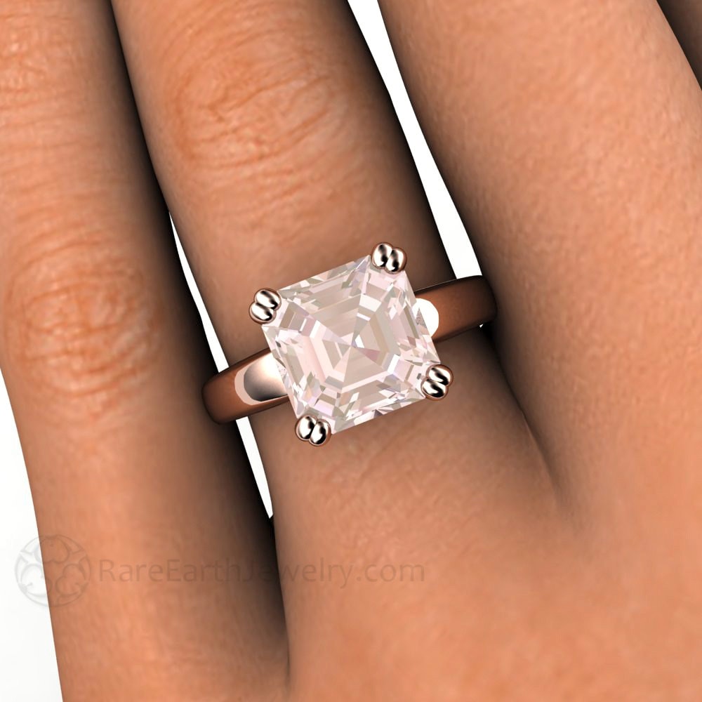Asscher cut shop morganite ring