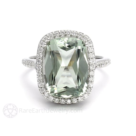 Green amethyst hotsell cushion cut ring
