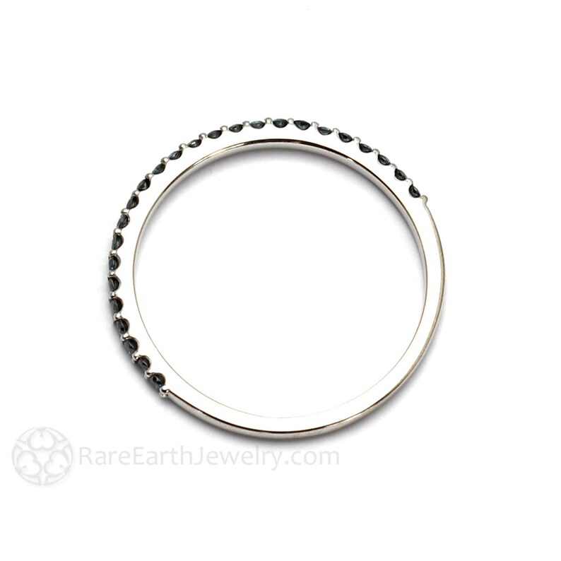 Blue Diamond Band Diamond Wedding Ring Anniversary Band Etsy