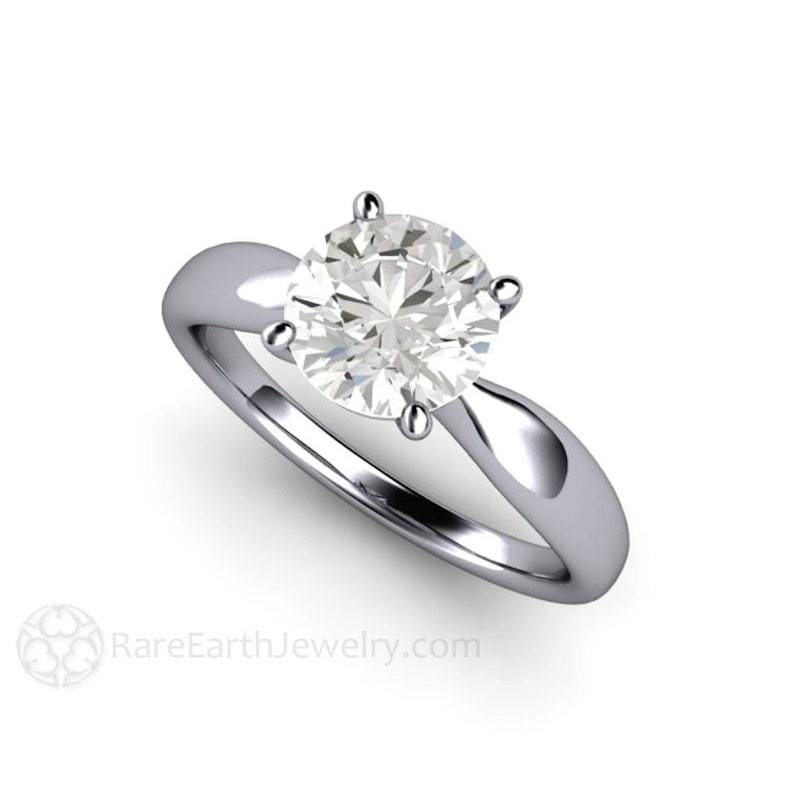 Ranking TOP2 Memphis Mall Moissanite Solitaire Engagement Ring Classic Round 4 Solit Prong