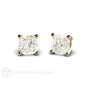 Moissanite Studs Moissanite Earrings Cushion Stud Earrings Post Earrings Forever One Diamond Alternative