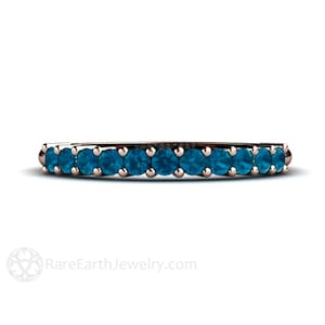 London Blue Topaz Ring London Blue Topaz Band Anniversary Band Stacking Ring December Birthstone Blue Gemstone Ring