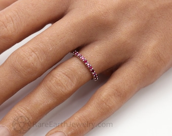 Ruby Wedding Ring Lab Grown RubyAnniversary Band Stacking Ring July Birthstone Ring Push Present in 14K 18K Gold or Platinum