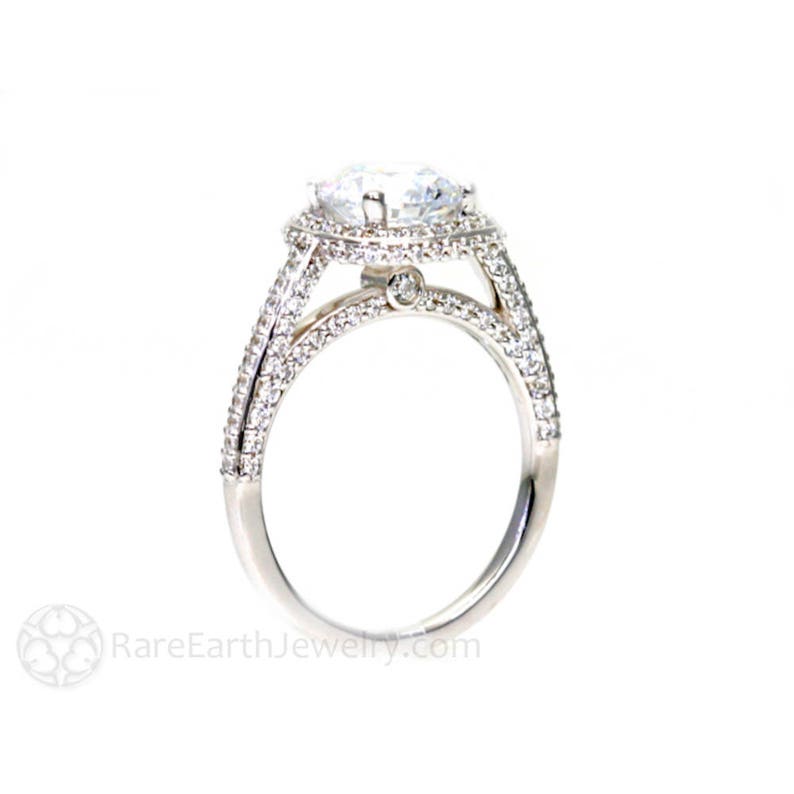 2ct Moissanite Engagement Ring Diamond Halo Moissanite Ring - Etsy