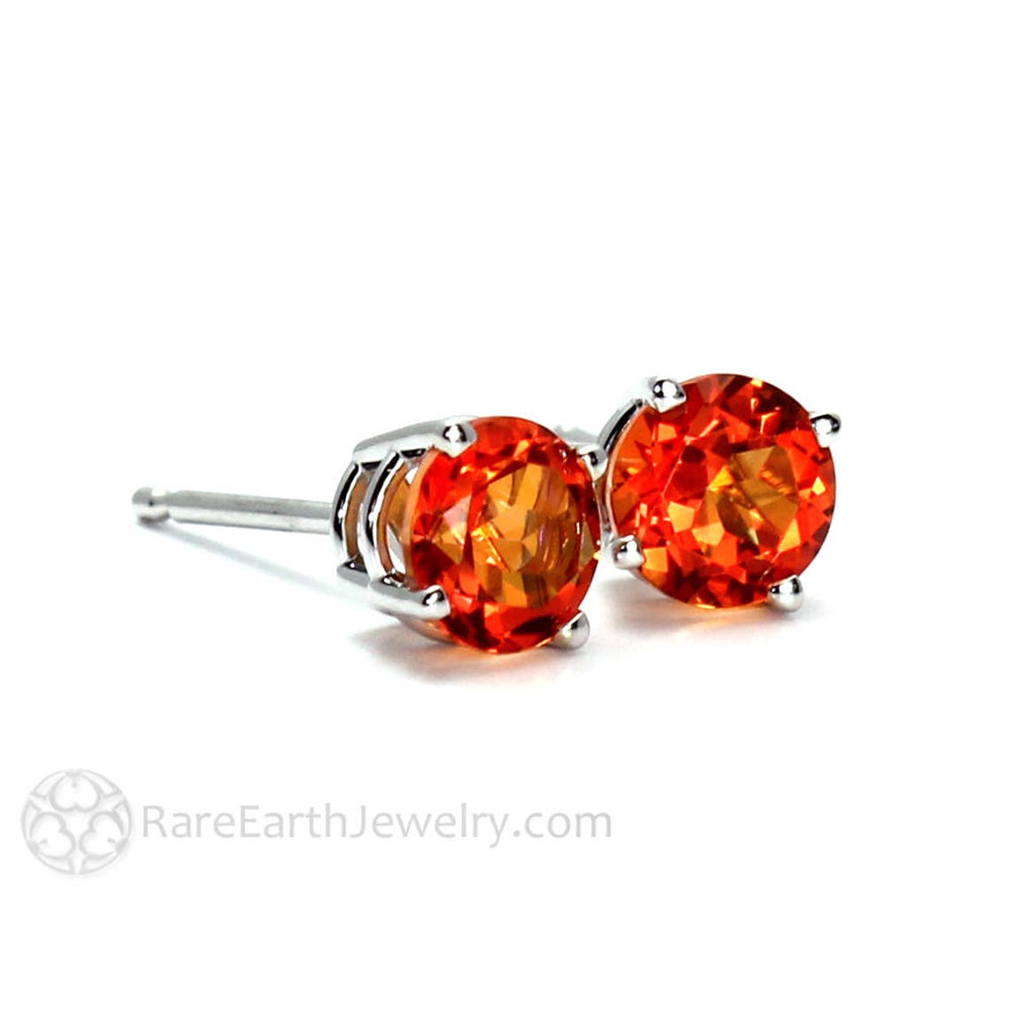 14K Orange Topaz Earrings Topaz Stud Earrings Post Earrings Etsy