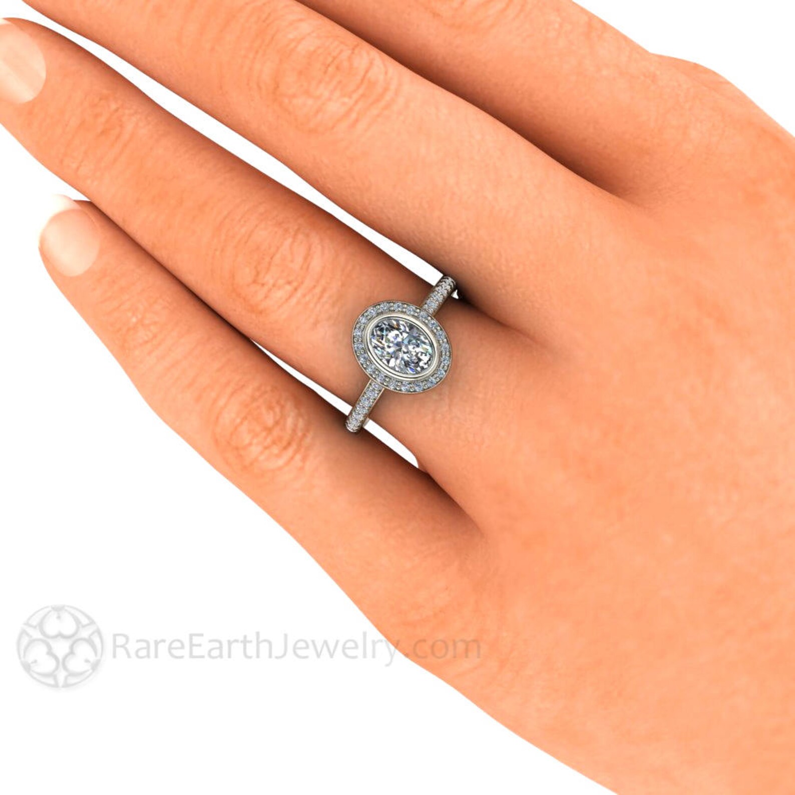 White Sapphire Engagement Ring Sapphire Ring Oval Bezel Etsy