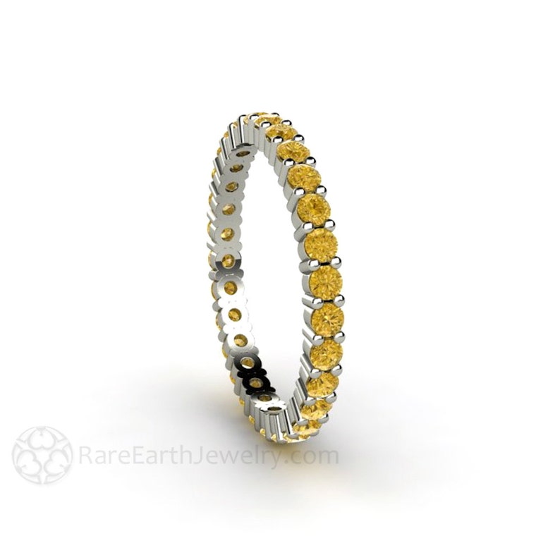 canary yellow diamond eternity ring, yellow diamond wedding band