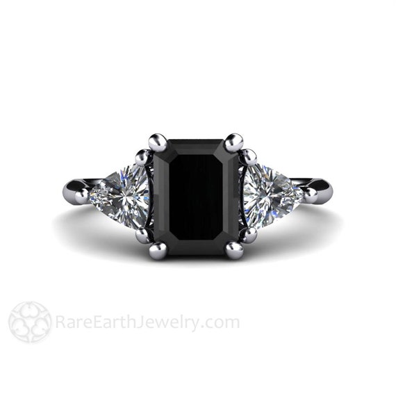 Rond en rond Veronderstelling werkzaamheid Black Diamond Engagement Ring Vintage Black Diamond Ring 3 - Etsy