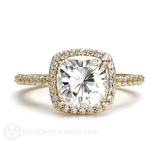 Moissanite Engagement Ring Forever Brilliant Moissanite Ring Etsy