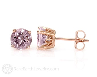 Rose de France Amethyst Earrings 5mm 6mm or 8mm Lavender Pink Amethyst Stud Earrings 14K White Yellow or Rose Gold Post Earrings