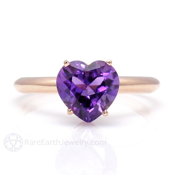Heart shaped amethyst on sale ring