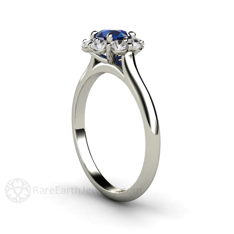 Bague de fiançailles en saphir bleu naturel anneau de saphir Etsy France
