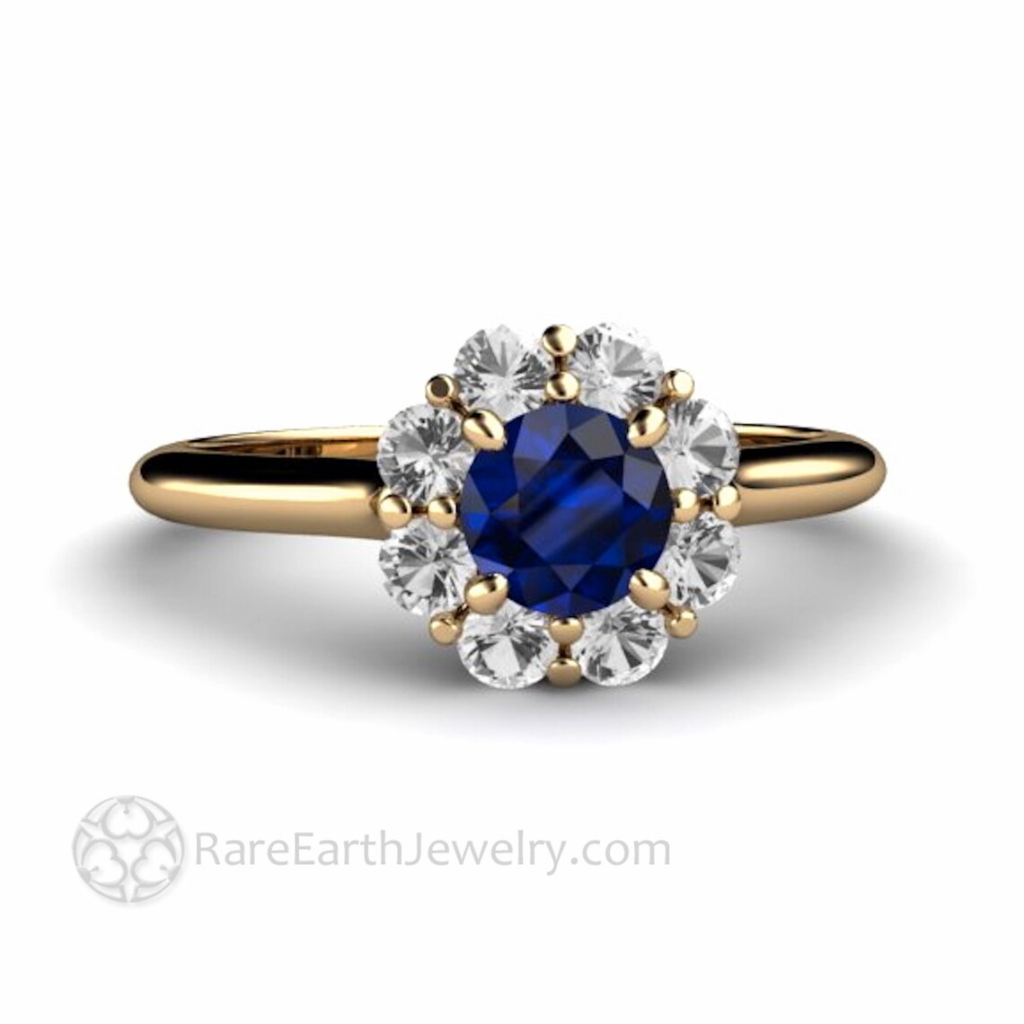 Bague de fiançailles en saphir bleu naturel anneau de saphir Etsy France