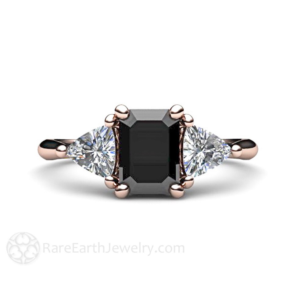 Emerald and shop black diamond ring