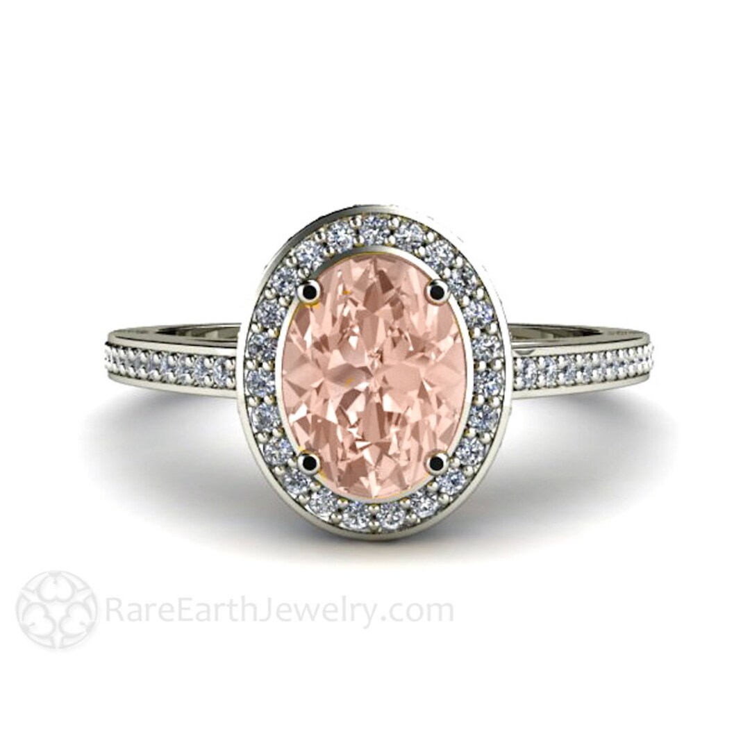 Ring Oval Diamond Halo Setting Engagement Ring 14K