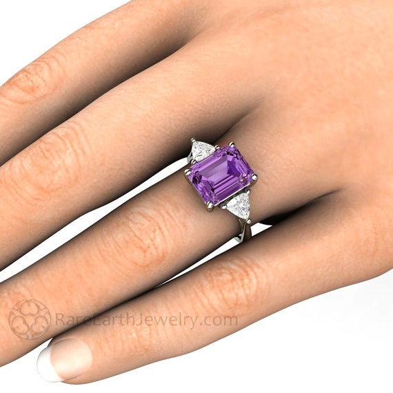 GIA No Heat Color Change Alexandrite Ring Green to Purple
