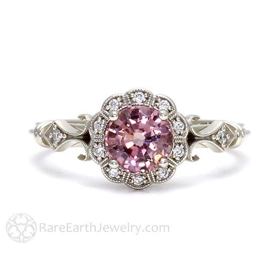 Pink spinel engagement best sale rings