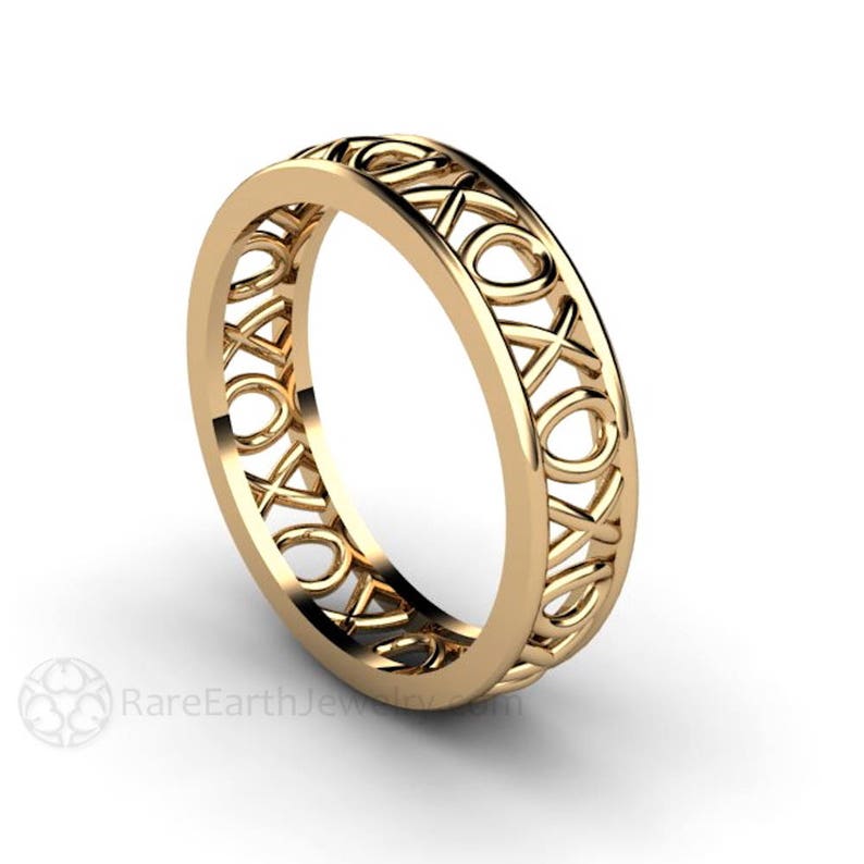 XOXO Hugs and Kisses Eternity Band 14K Wedding Ring Band Etsy