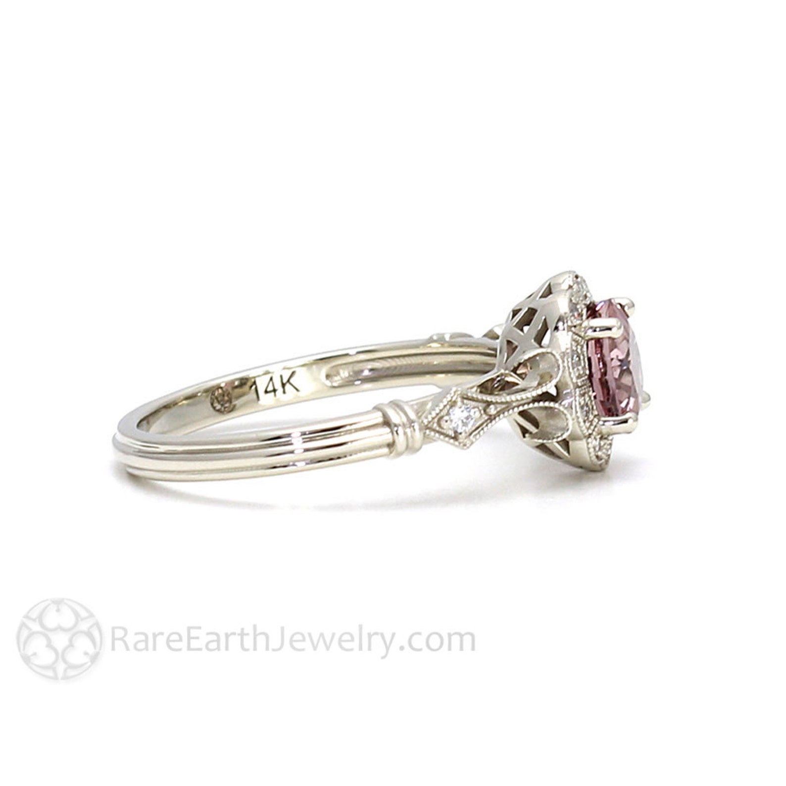 Art Deco Ring Pink Spinel Ring Vintage Engagement Ring - Etsy