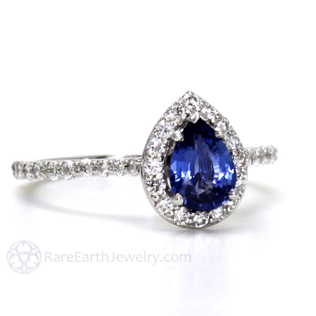 Zafiro azul anillo compromiso hotsell