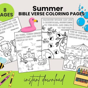 Summer Preschool Christian Bible Verse Homeschool Sunday School Coloring Page Kids Kindergarten Activities Scripture Printable Worksheet