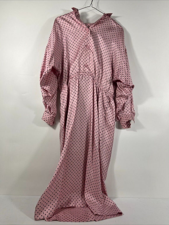 Vintage Handmade Shirt Dress Pink Patterned 1960s