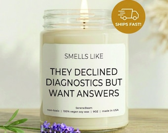 Funny Vet Tech Candle, Veterinary Diagnostics Gift, Vet Tech Week Thank You Candle, Veterinarian Appreciation Present, Vet Student Gift