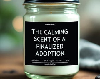 Adoption Gift Candle: Calming Scent, Vegan Soy Wax, 9oz