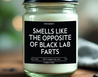 Black Lab Mom Gift: Funny Soy Wax Candle, Cinnamon Vanilla Scent