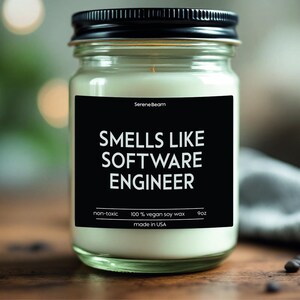 Smells Like Software Engineer Candle: 9oz Soy Wax Scented Candle